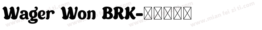 Wager Won BRK字体转换